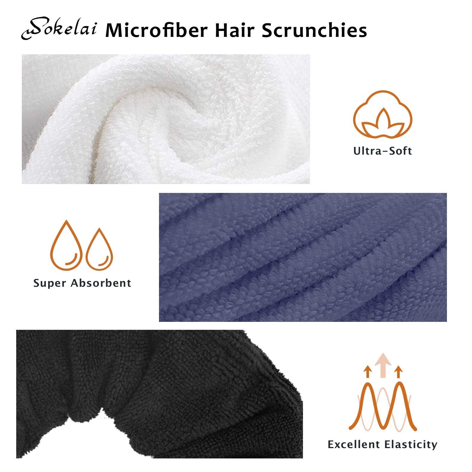 Wokelai frizz-free scrunchie gently holds hair without tugging.
