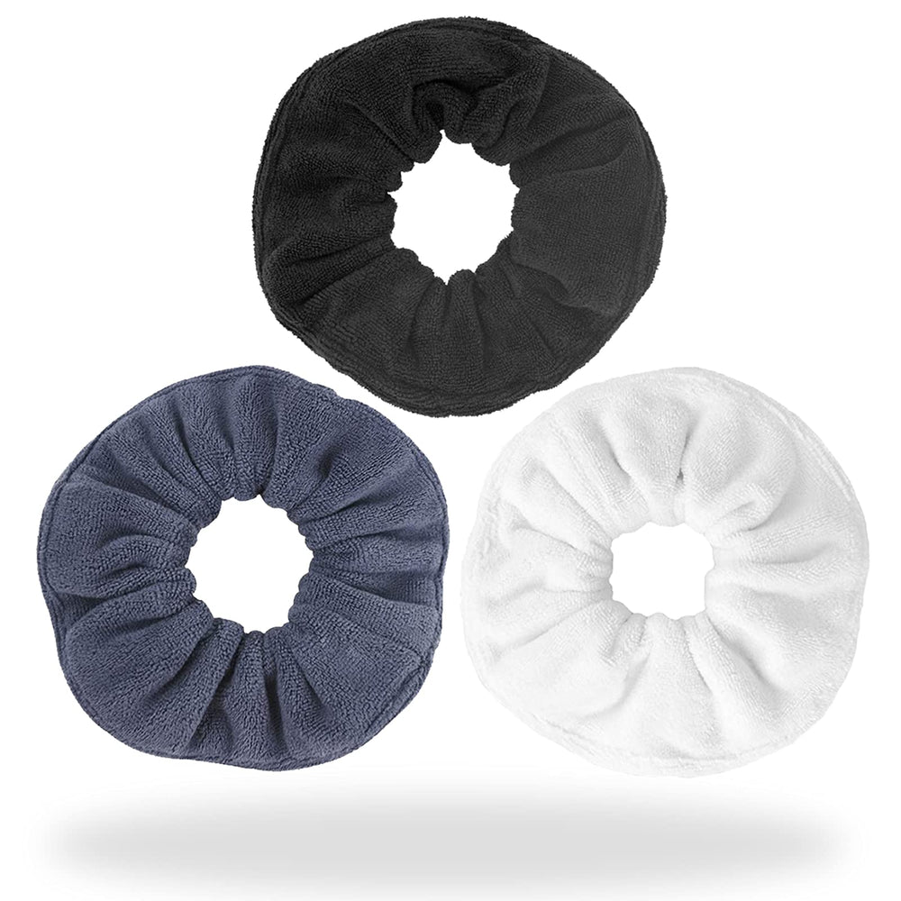 Wokelai hair-drying towel scrunchie with 6-inch diameter for rapid absorption.