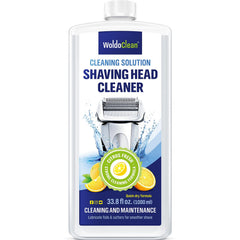 WoldoClean shaver cleaner bottle with lemon scent for quick, refreshing clean after every shave.