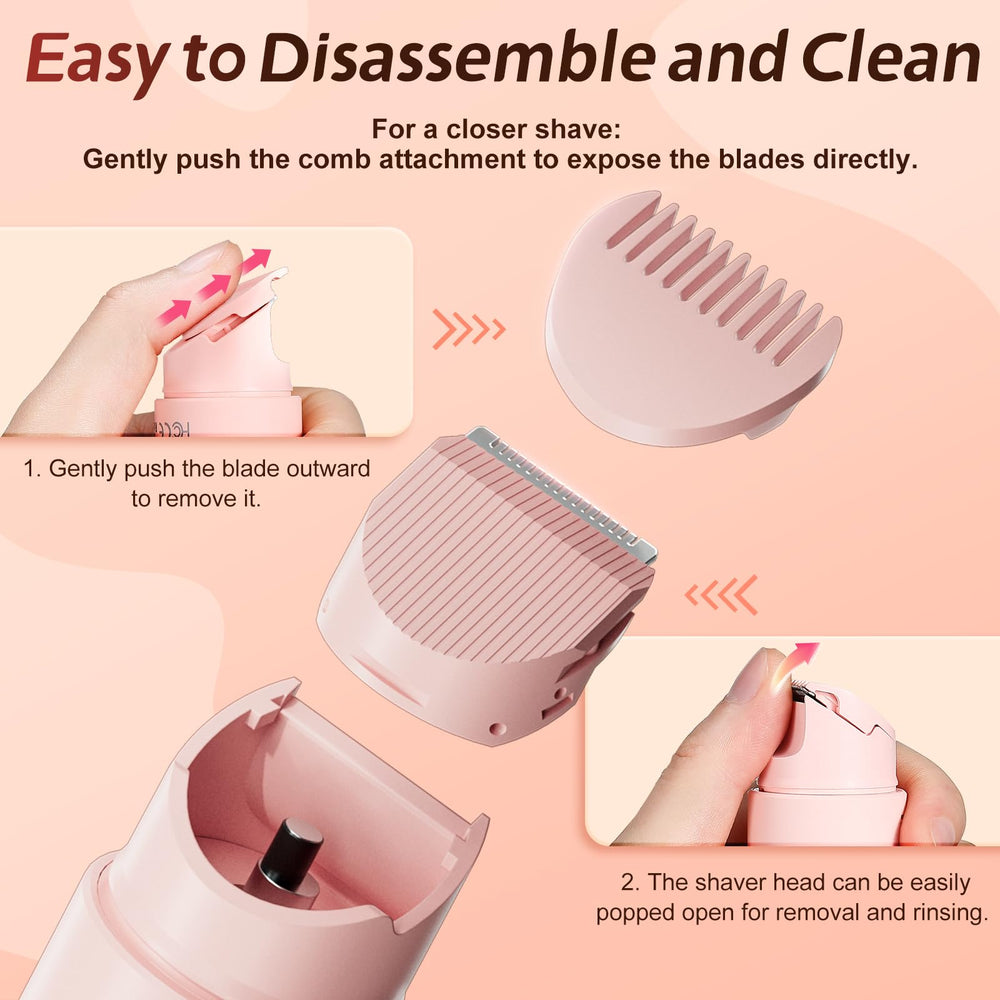WOLLEA bikini trimmer waterproof design for easy cleaning after shower sessions.