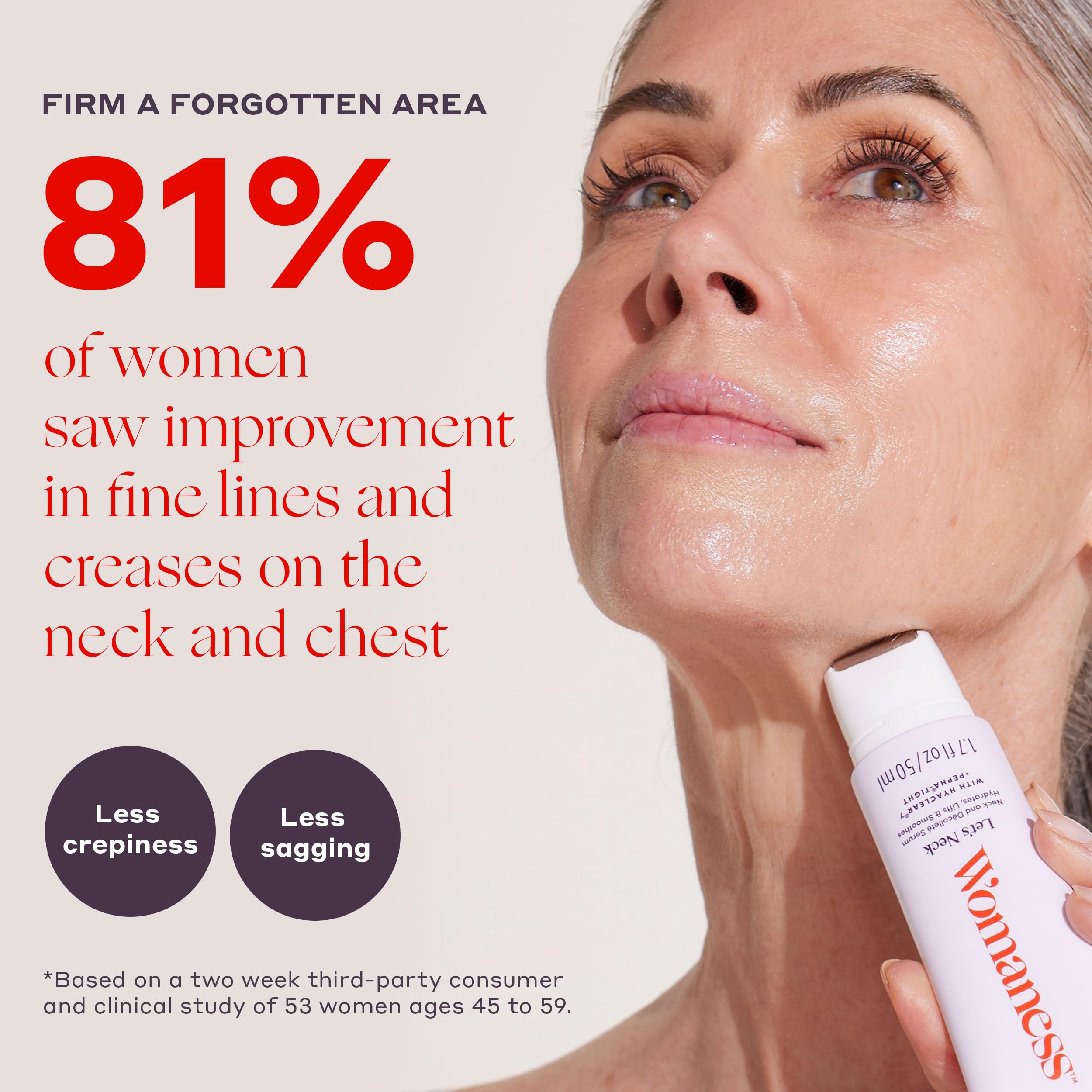  Womaness Let's Neck neck-area application highlights smoothing and moisture