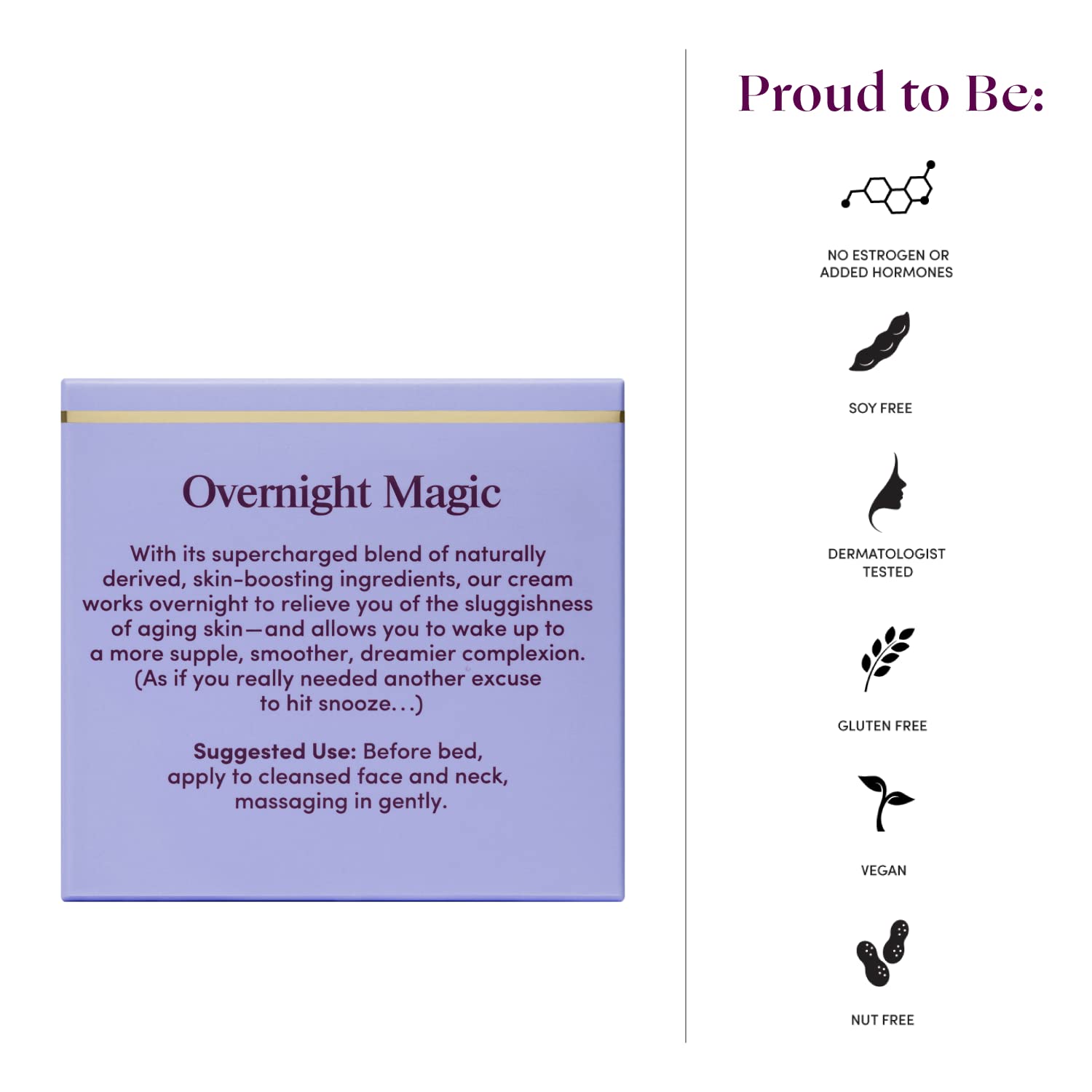 Womaness Overnight Magic night cream on a bedside table evokes morning radiance