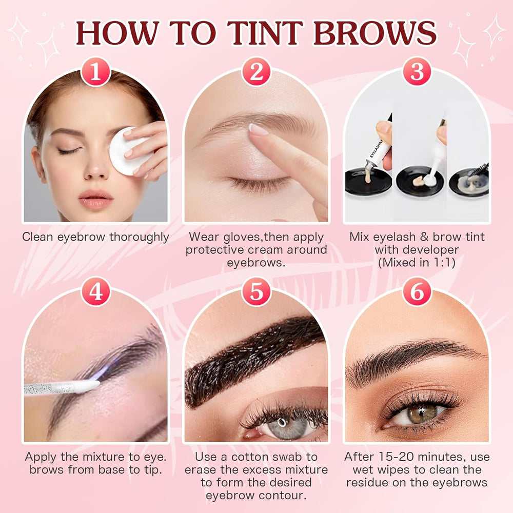 WOMEIKI eyelash color kit applied looks waterproof and smudge-proof.