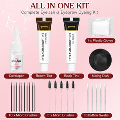 WOMEIKI eyelash and eyebrow color kit cream texture ready for easy at-home tinting.