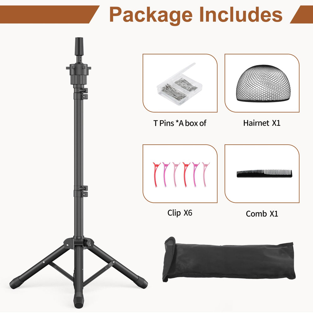Womnwomn Wig Stand explicitly notes that a training head is not included.