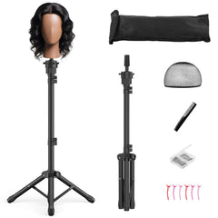 Womnwomn Wig Stand Tripod base provides a stable foundation for precise wig styling.
