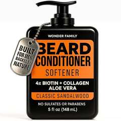 WONDER FAMILY Biotin Beard Conditioner with aloe vera hydrates coarse hair for easier detangling