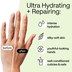 Wonder Family hand mask gloves opened reveals serum for immediate hydration during rest.
