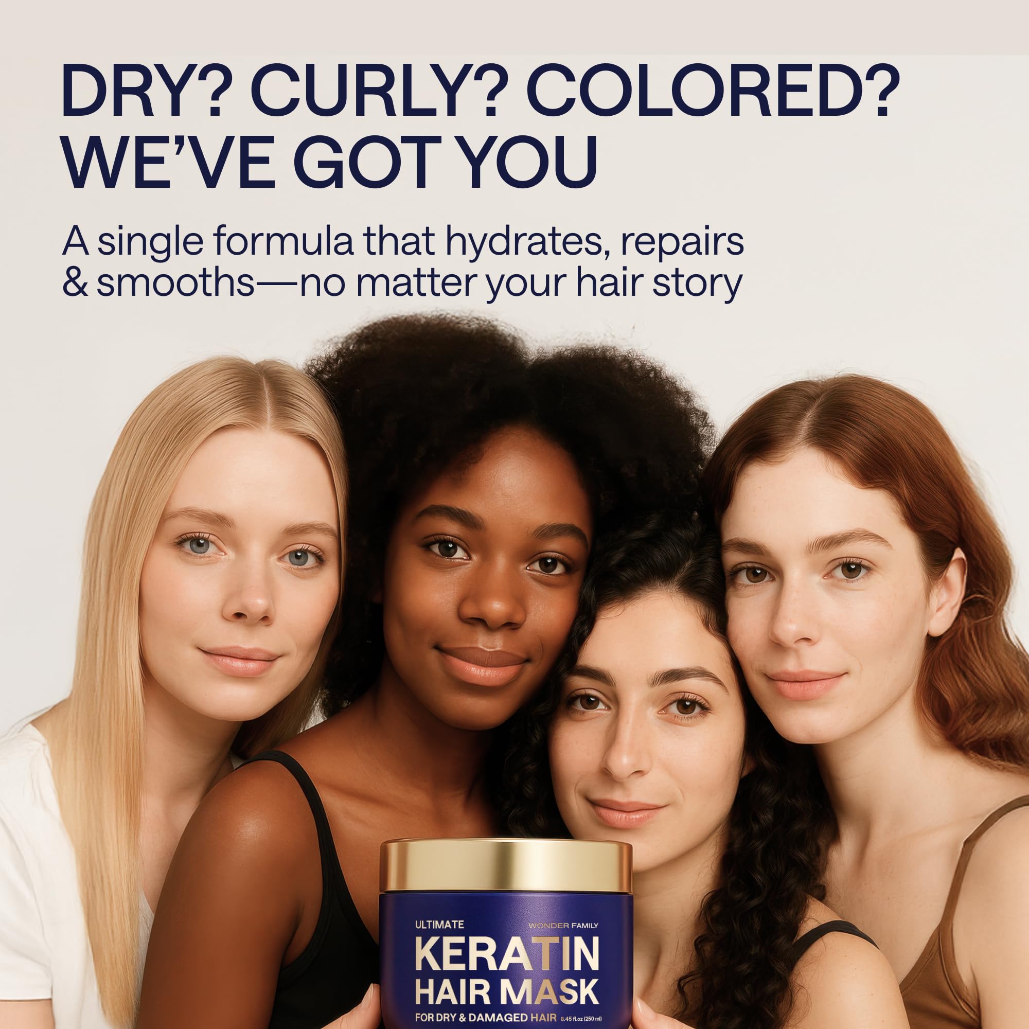 Wonder Family Keratin Mask curly hair after results with defined, frizz-free texture.