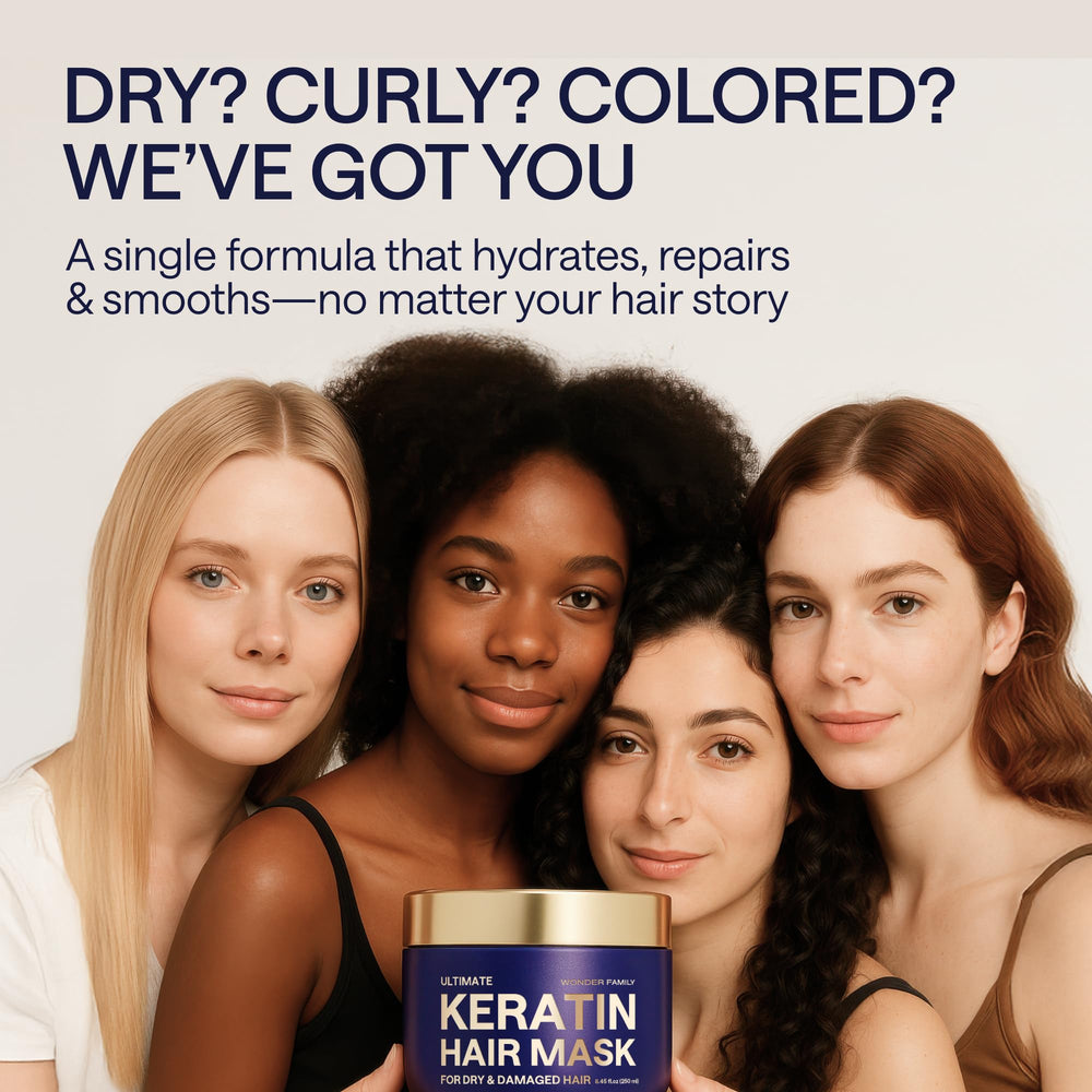 Wonder Family Keratin Mask curly hair after results with defined, frizz-free texture.