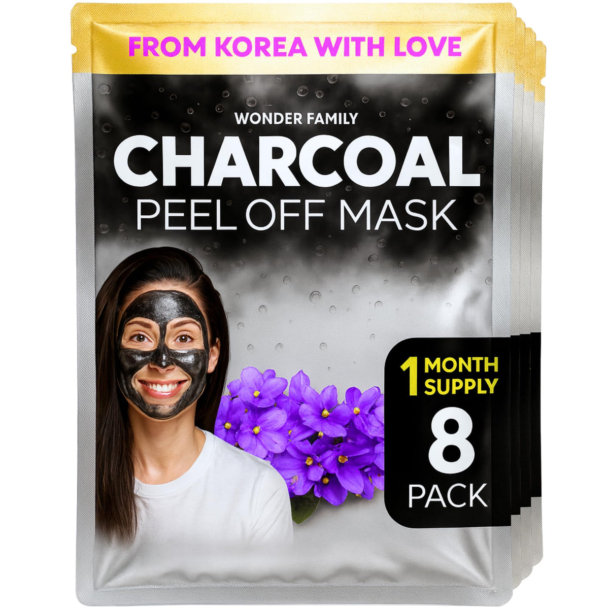 Wonder Family Korean Blackhead Remover Mask application closeup for deep cleansing