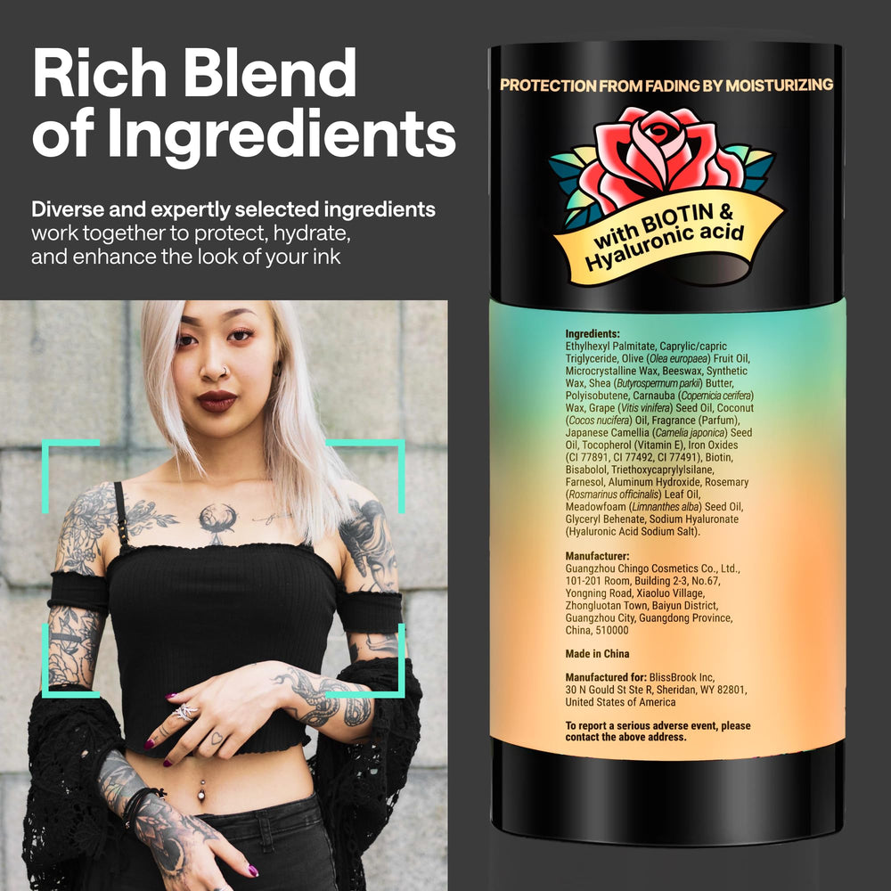 WONDER FAMILY brightening balm benefits for old and new tattoos.