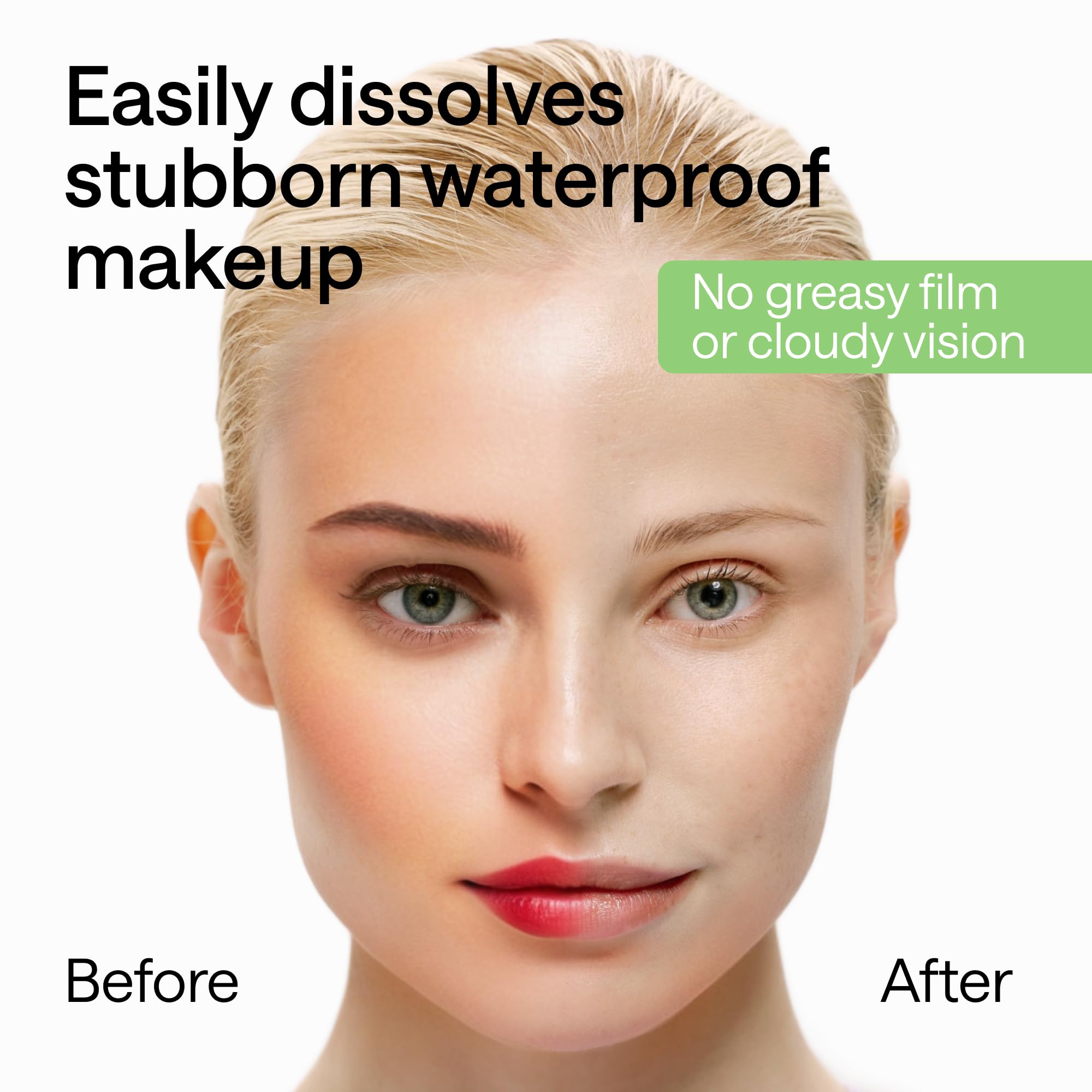 Wonder Family mascara removal demonstrates effective makeup melt without residue.