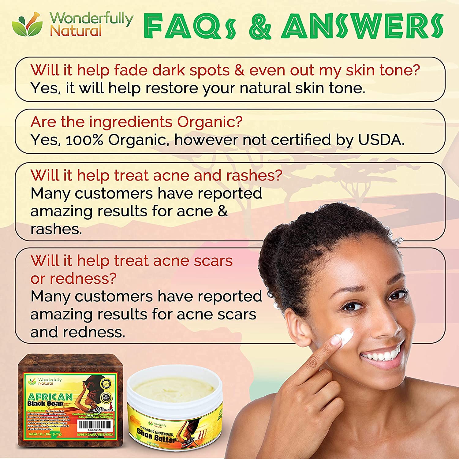Wonderfully Natural foam-lather of African Black Soap on skin