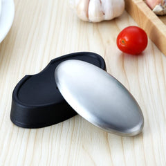 WondMall stainless steel bar soap shows onion and garlic smell neutralization after use.