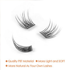 WONSIS lash clusters applied under the lash line for natural, comfortable wear