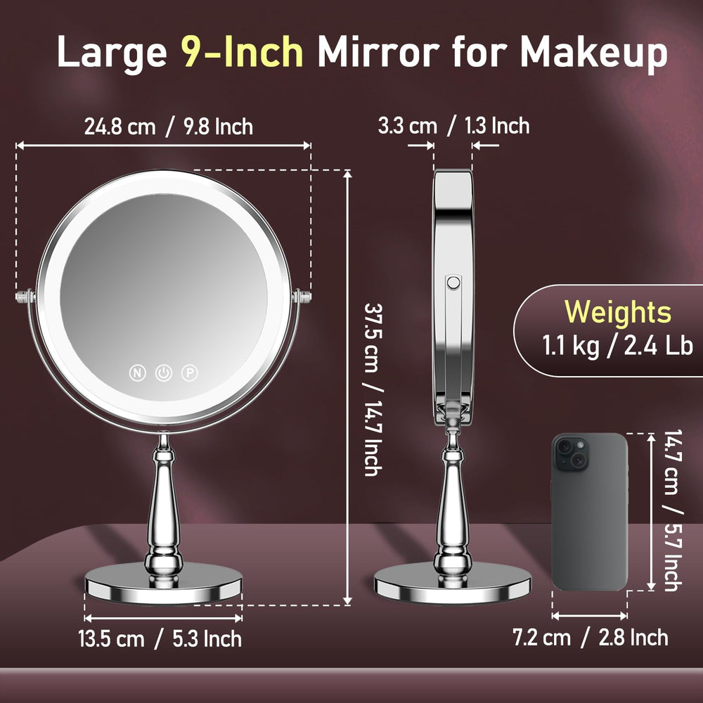 WOOCICA makeup mirror 20x magnification close-up aids brow shaping.