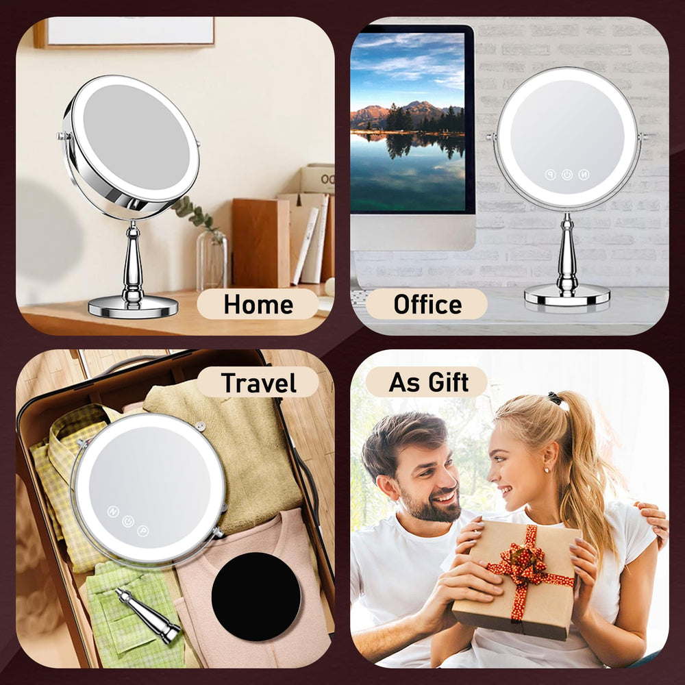 WOOCICA desk-friendly vanity mirror fits small spaces.