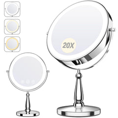 WOOCICA makeup mirror with lights; 3-color LED for precise lighting.