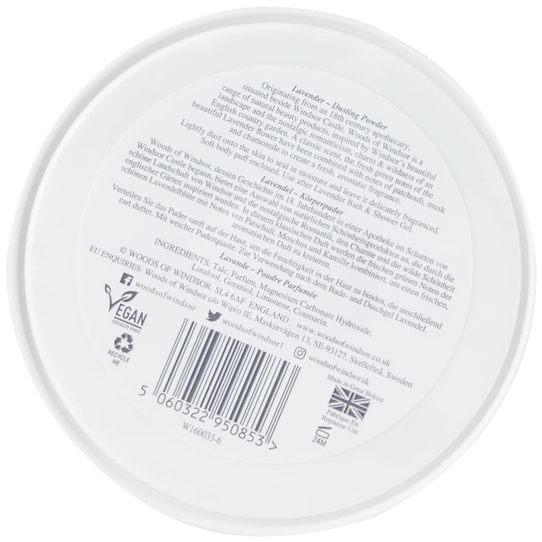Woods of Windsor lavender powder demonstrates moisture absorption for cool comfort