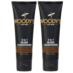 Woodys 2-in-1 beard wash conditioner bottle for streamlined grooming and softer facial hair