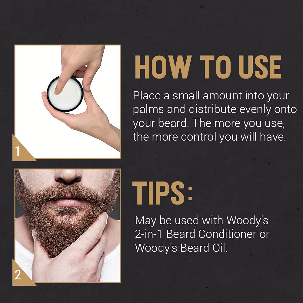 Woody's beard balm scent – fresh, clean aroma for all-day confidence.