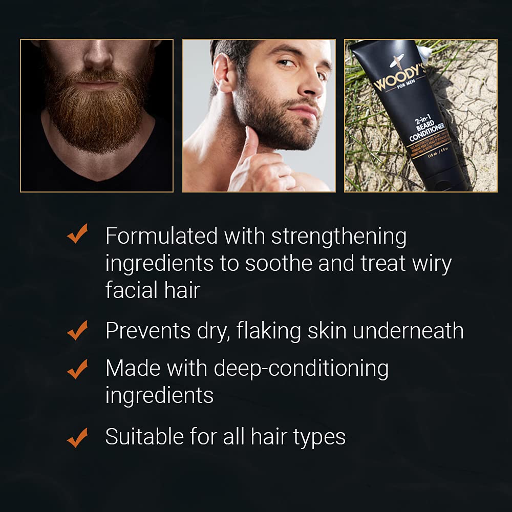 Woodys botanical extracts and essential oils illustration for healthy beard nourishment