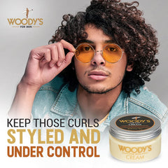 Woody's Styling Cream on curly hair look with defined texture
