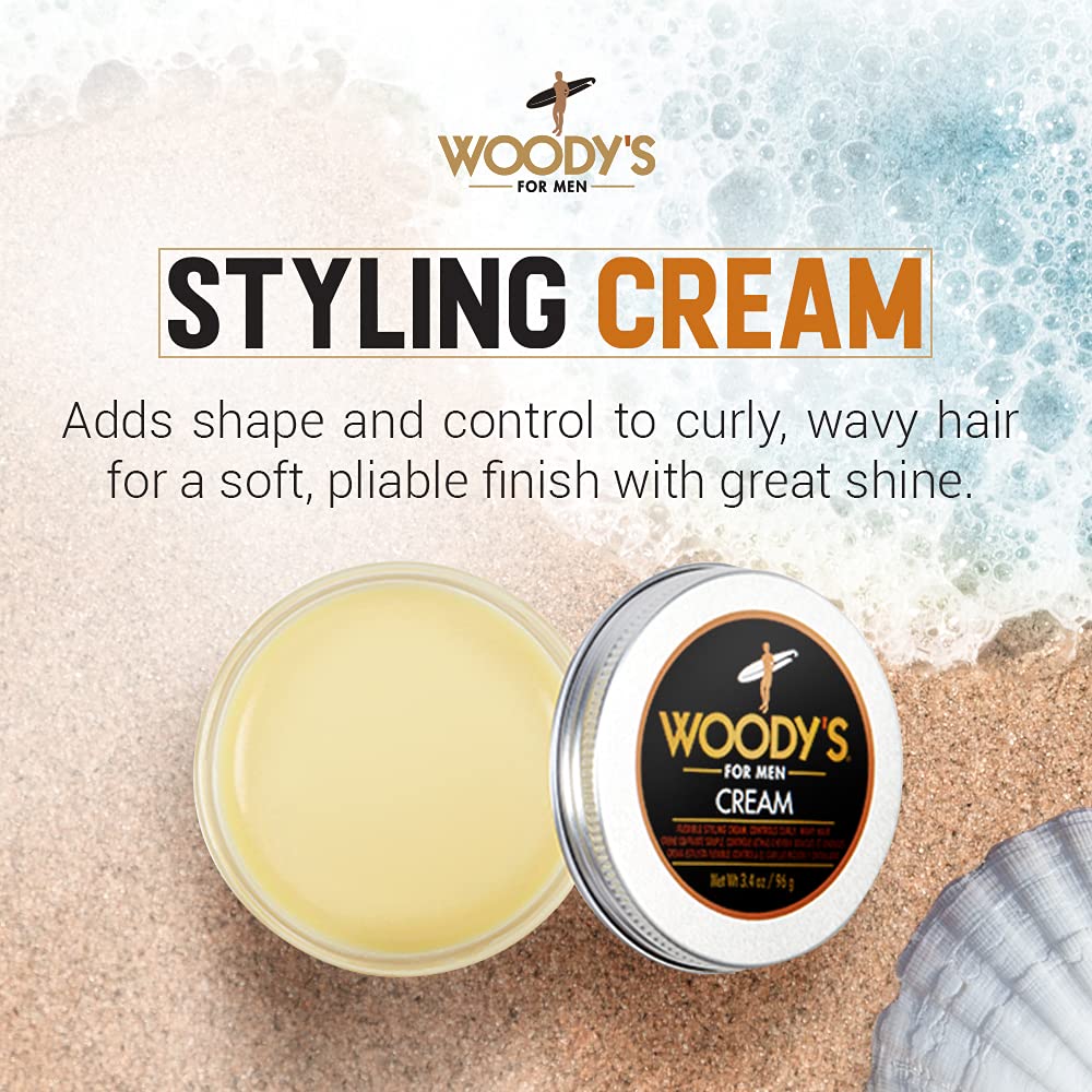 Woody's Styling Cream application demonstrates smooth, even distribution for styling