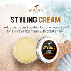 Woody's Styling Cream application demonstrates smooth, even distribution for styling