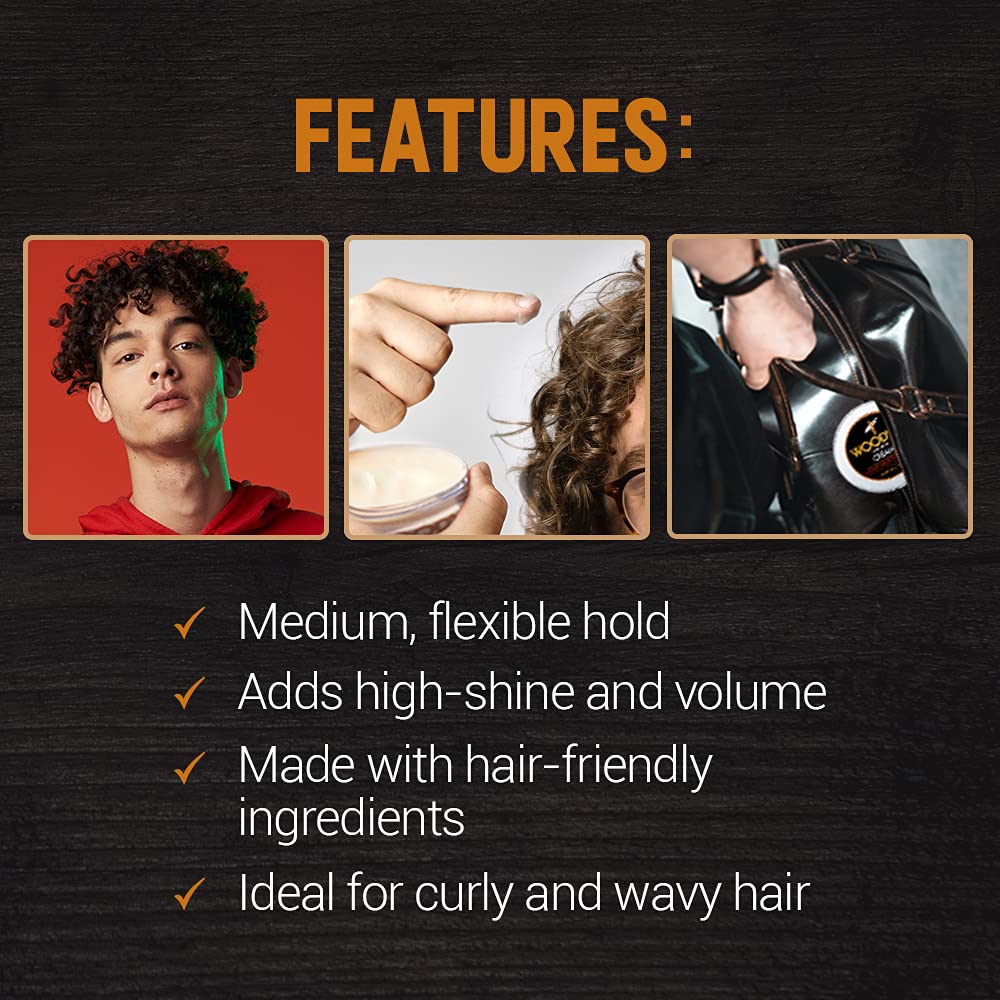 Woody's Styling Cream shine detail highlighting natural gloss