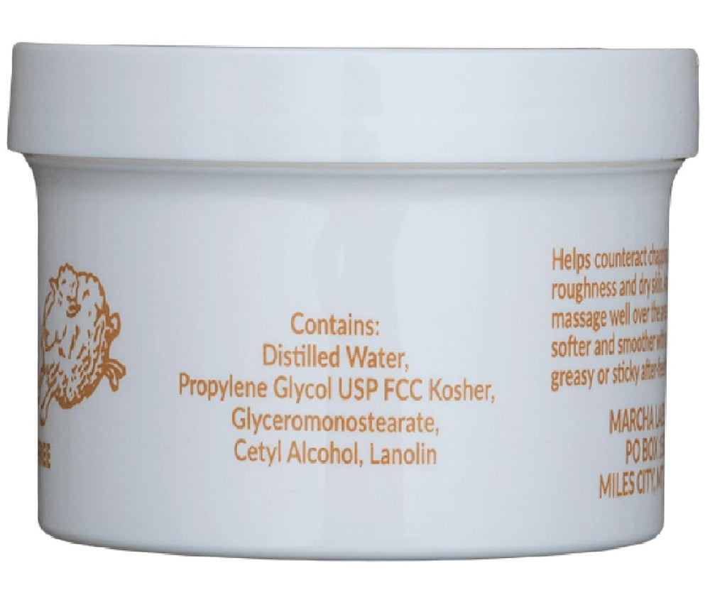 Wool Wax Creme absorption-texture shot demonstrates quick, non-greasy skin feel.