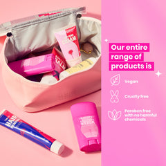 WOOWOO Tame It on leg application shows gentle, skin-loving formula.