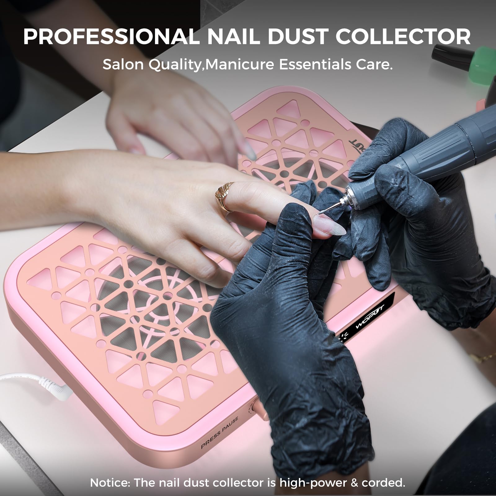 Woput Nail Dust Collector control panel with 10 speeds and LED display