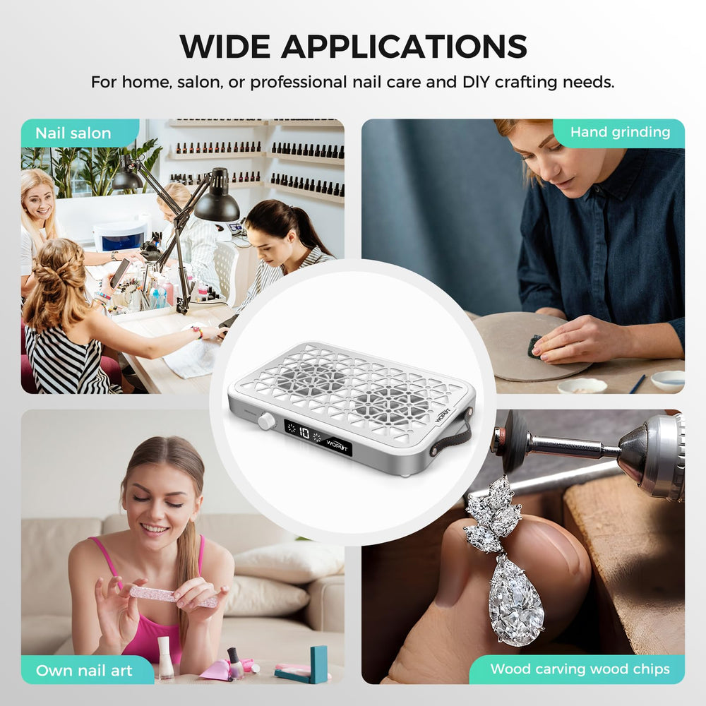 Woput Nail Dust Collector portable handle for easy transport