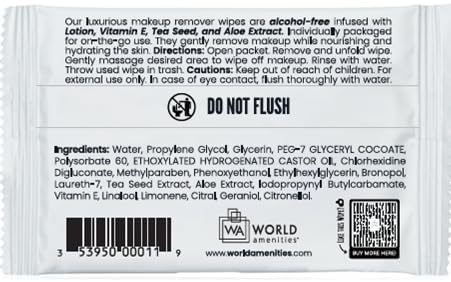 World Amenities hotel guest amenities wipe showcased for spa-like cleansing in-room