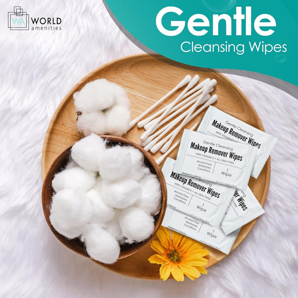 World Amenities travel-size wipes are ideal for packing in luggage and purses
