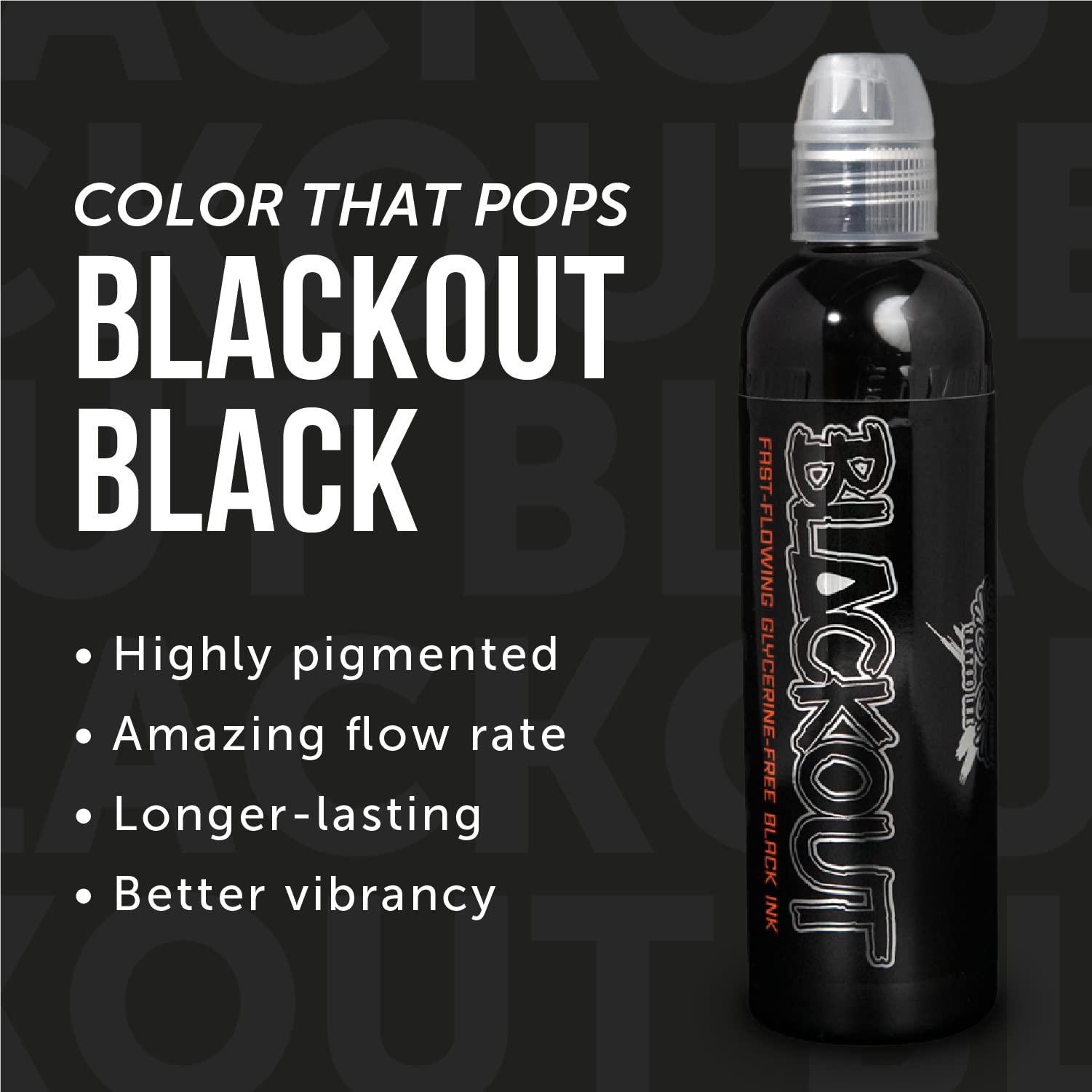 World Famous Tattoo Ink Blackout Detailed Line Work captures clean, crisp lines.