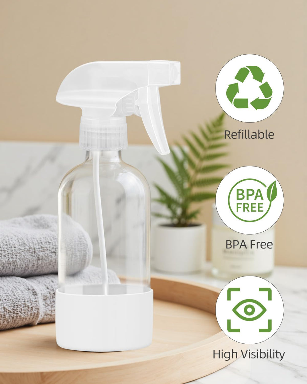Worldgsb 8 oz bottles suit home cleaning, gardening, and beauty routines