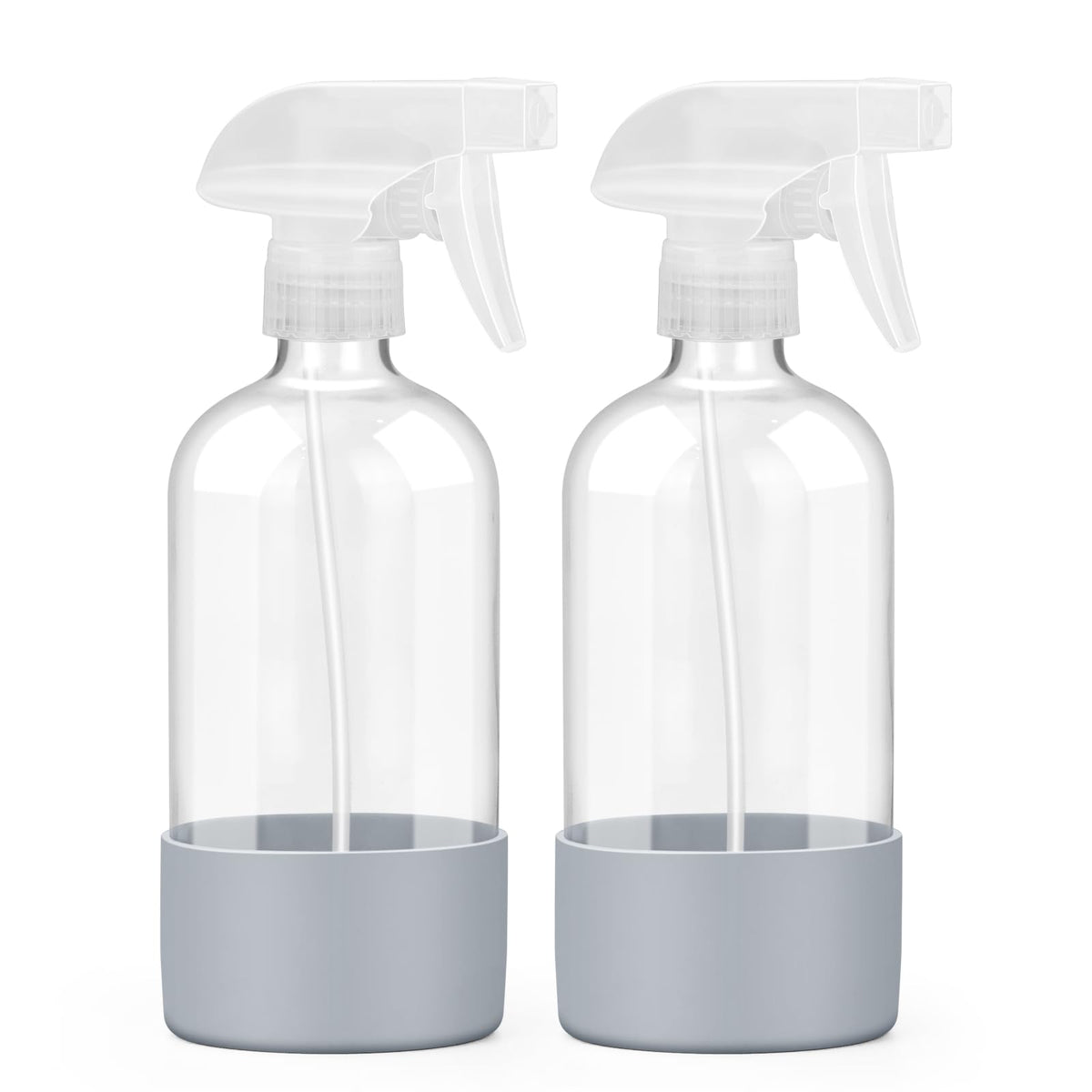 Worldgsb glass spray bottle close-up with silicone sleeve for a durable grip