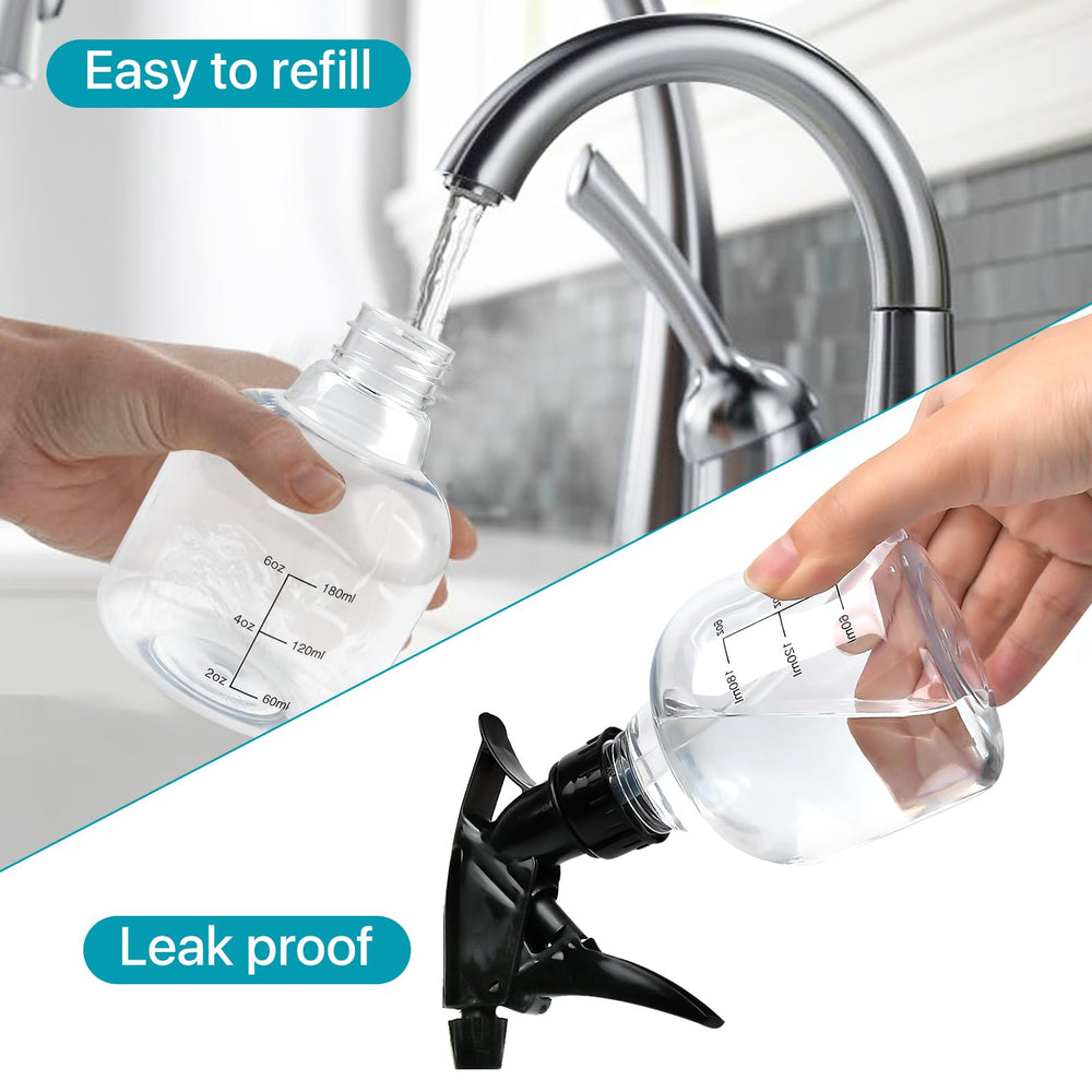 Worldity 8oz spray bottles ideal for hair care and cleaning.