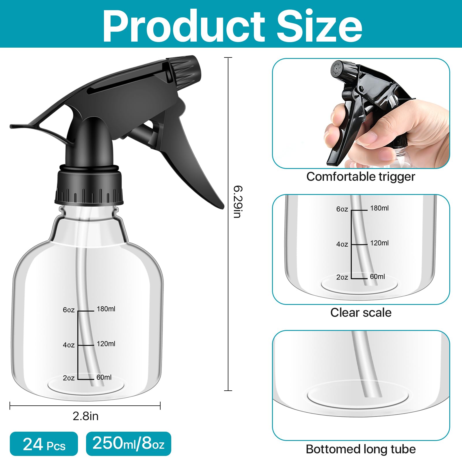 Worldity measurement ml oz markings aid accurate dilution and usage.