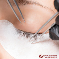 World's Best Tweezers grip detail shows etched non-slip interior for secure hair removal.