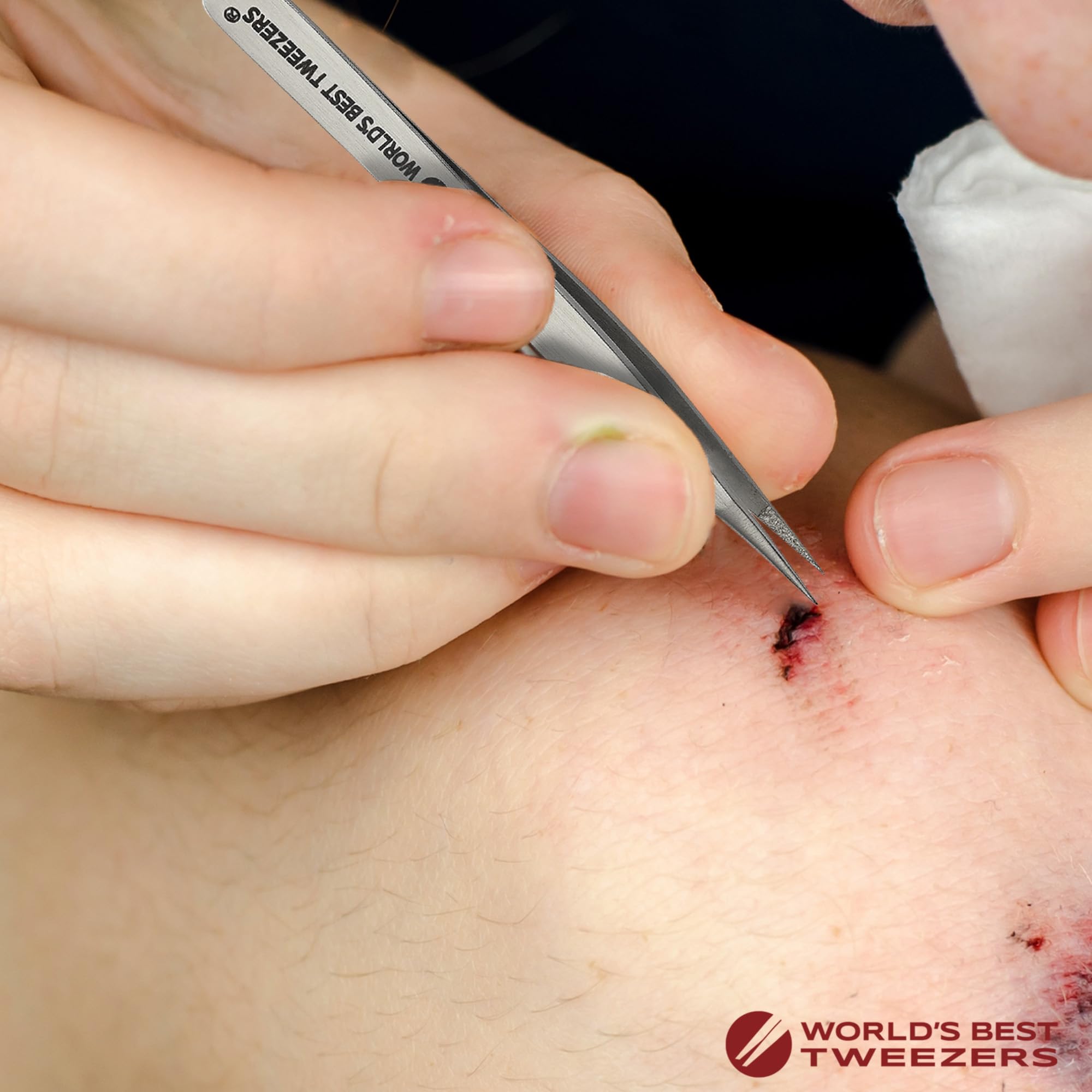 World's Best Tweezers lifetime guarantee seal communicates lasting reliability.