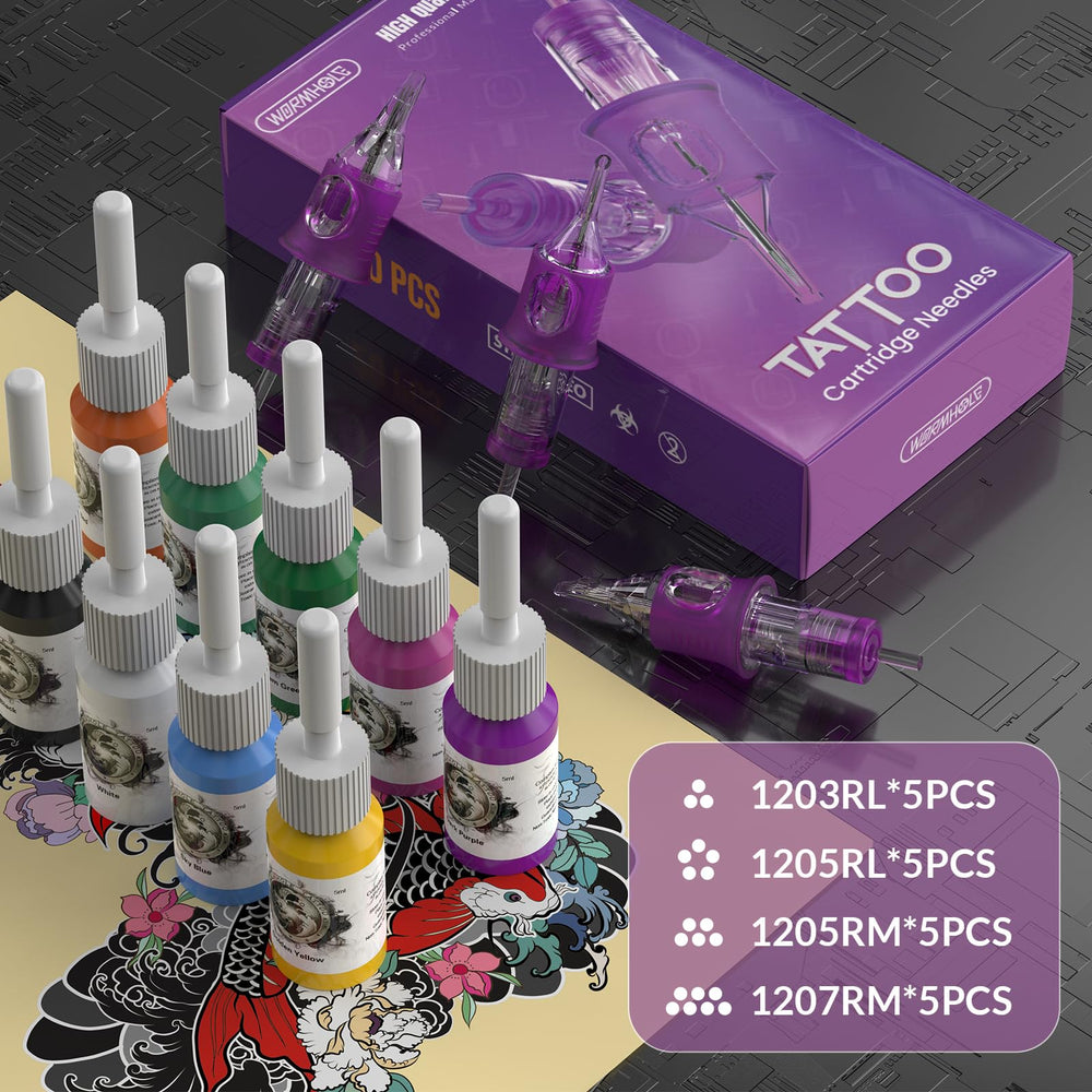 Wormhole Tattoo kit suits beginners to pros for versatile tattoo styles.