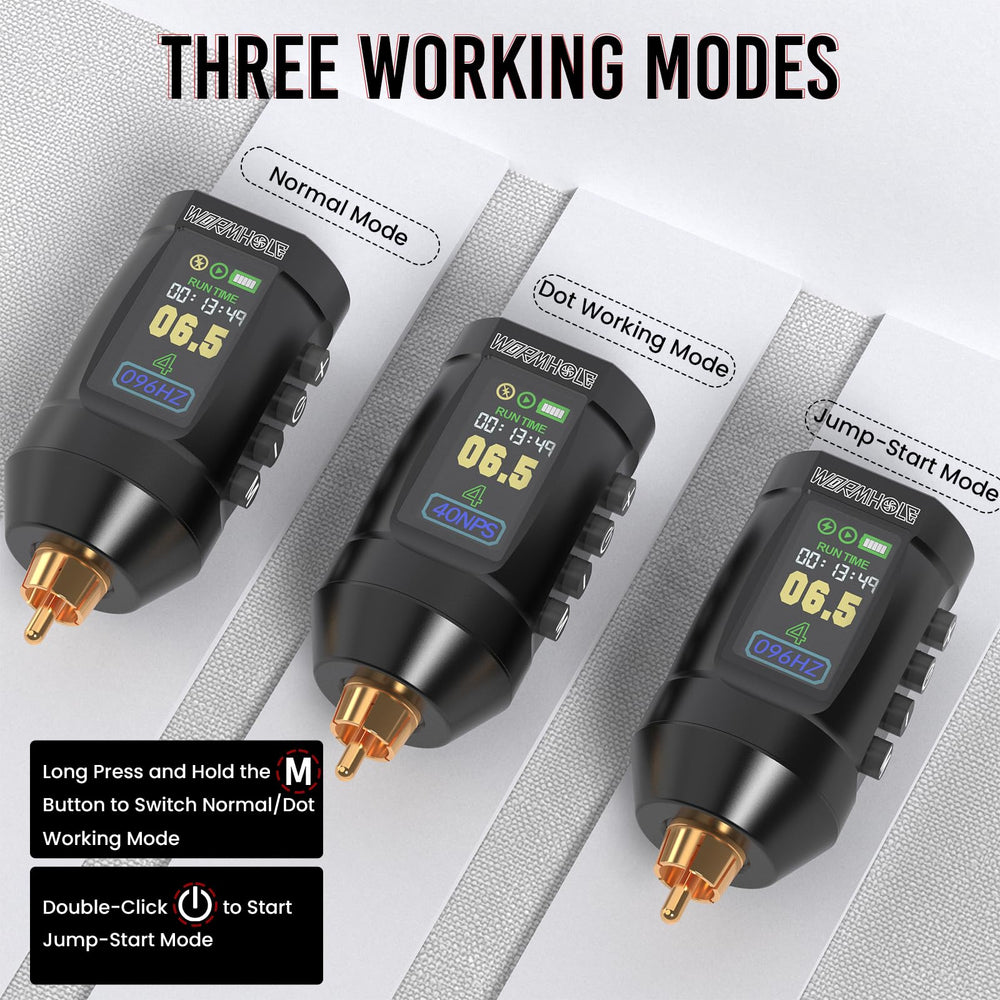 Wormhole Tattoo Gun Kit dot mode provides subtle pointillism with adjustable levels for detail work.