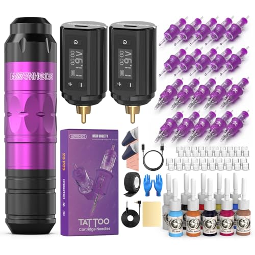 Wormhole Tattoo gun wireless machine offers compact control for steady sessions.