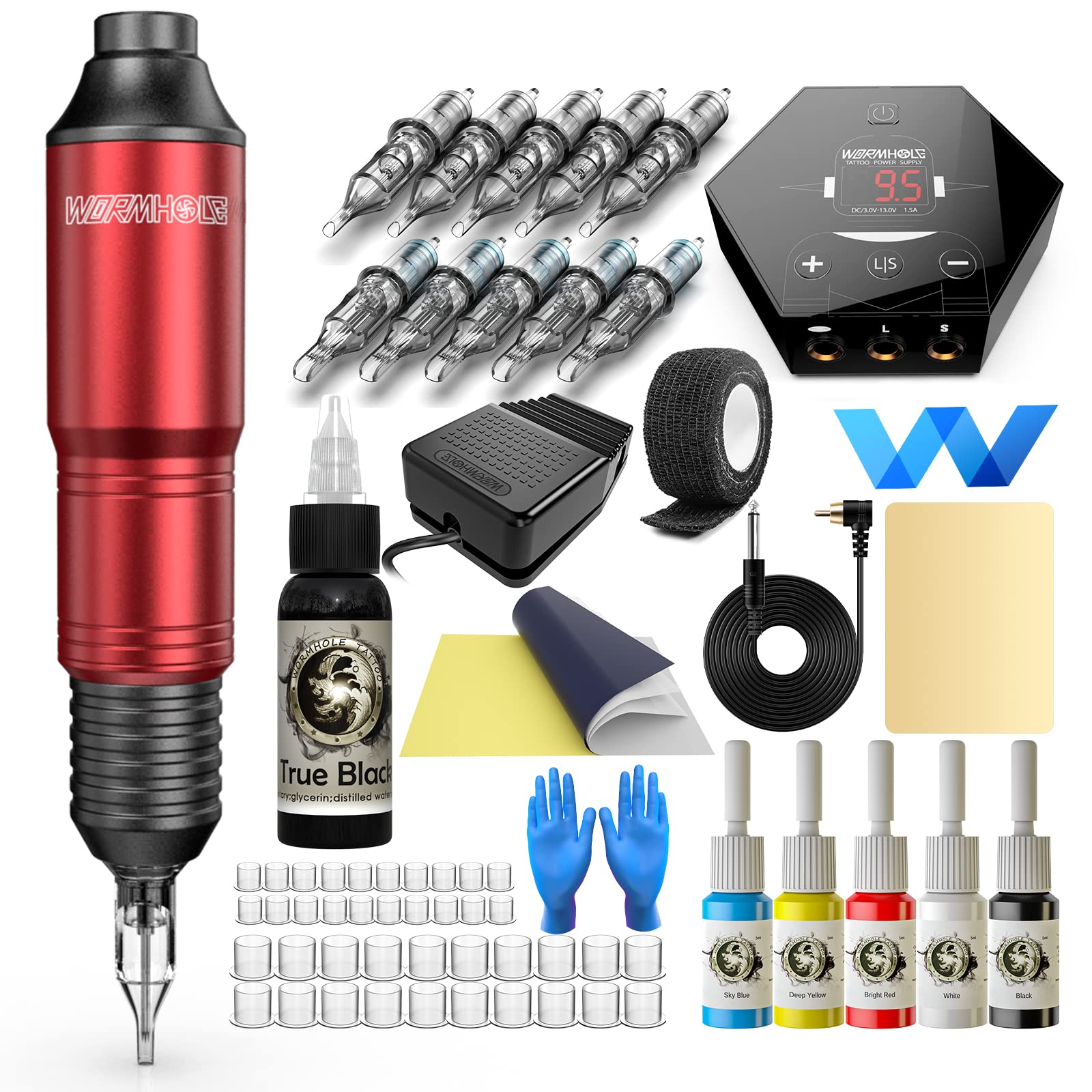 Wormhole Tattoo Kit box shows complete beginner setup for home practice