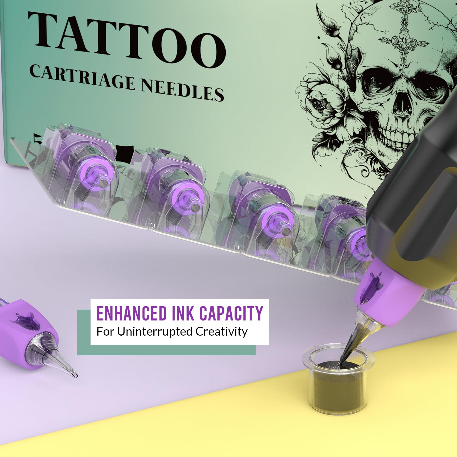 Wormhole Tattoo Needles 1207RL close-up highlighting reliable performance