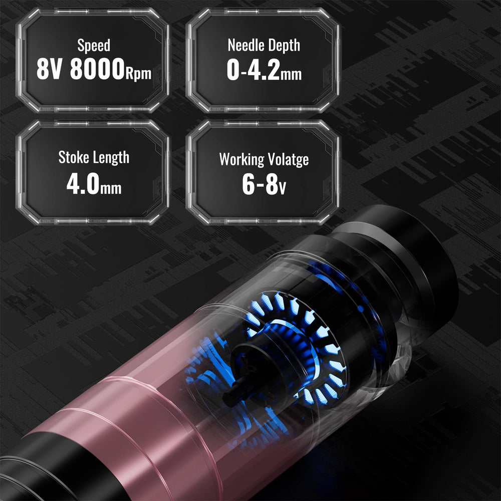 Wormhole Tattoo Power Supply LED display shows voltage and battery status clearly